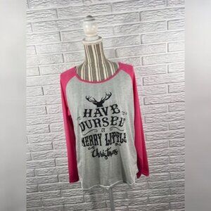 Have Yourself a Merry Christmas Raglan Top Size Extra Large